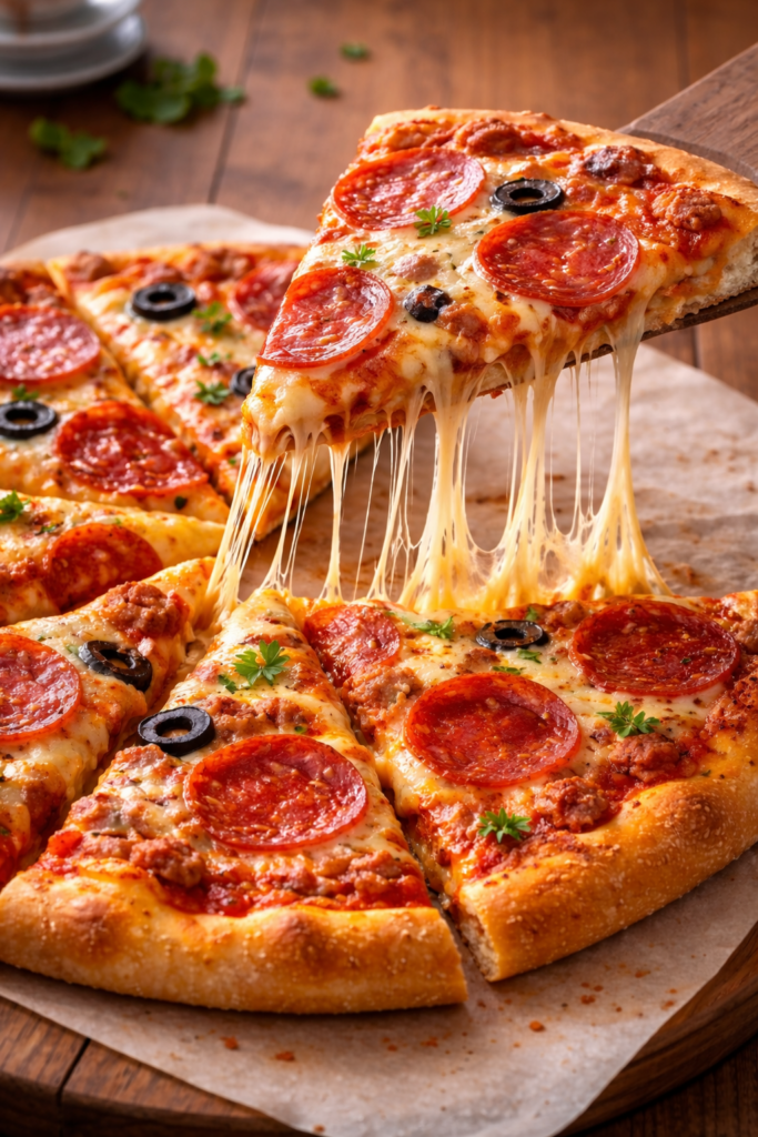 피자 냉장 보관 설명에 사용된 페퍼로니 피자